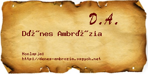 Dénes Ambrózia névjegykártya